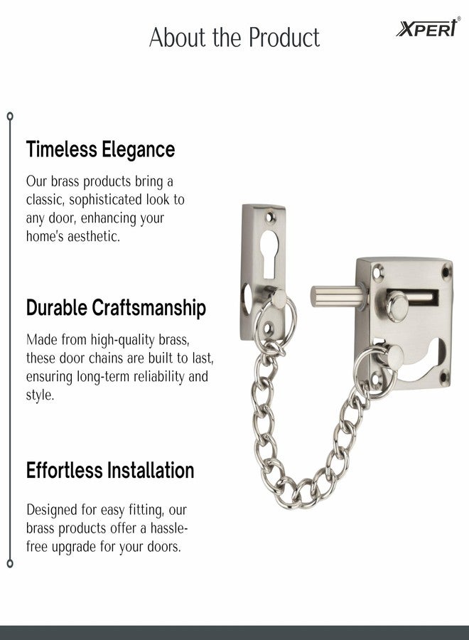 Xpert S.S Door Chain Brass with Latch by Xpert, 1Pc Works Chain Lock for Door, & Door Lock, Door Locks for Main Door, Door Chain Lock for Main Door, Safety Lock for Door, Inside Main Door Locks for Home - Image 3